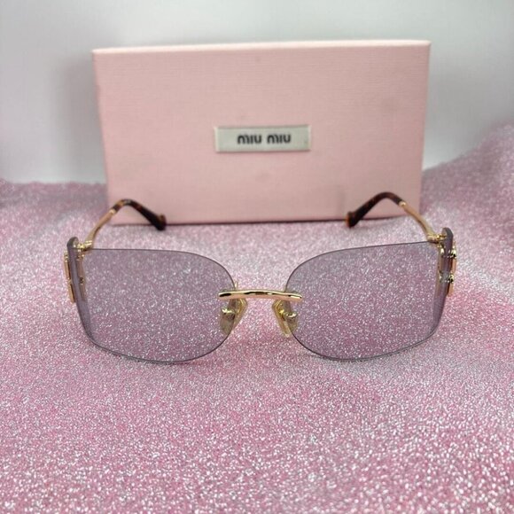 ✨?️Miu Miu Gold Sunglasses with Gray Lenses main image 7